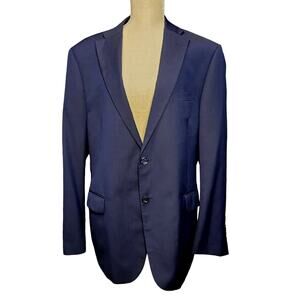 Tiglio Luxe Jacket Mens 46R 100% Wool Lanificio Blue Dual Vent Blazer Sport Coat